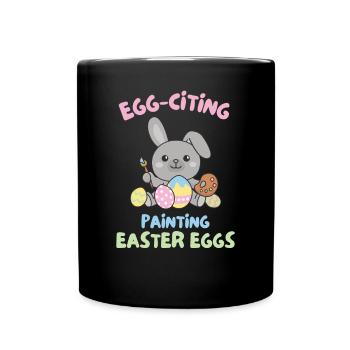 cute bunnies for Easter with Easter eggs bunny - Full Colour Mug - black - Front