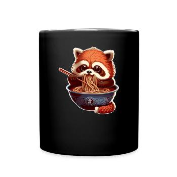 Mais d’abord ramen panda rouge sucré mange ramen - Mug uni - noir - Devant