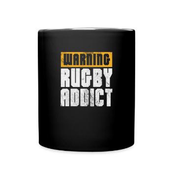 Rugby Verein Rugbyteam Football Sport Geschenk - Tasse einfarbig - Schwarz - Vorne