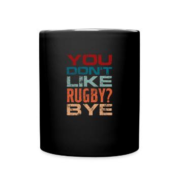 Rugby Verein Rugbyteam Football Sport Geschenk - Tasse einfarbig - Schwarz - Vorne