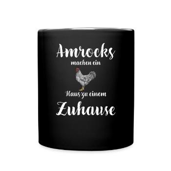 Amrock Huhn I Chicken Geflügel Motiv für - Tasse einfarbig - Schwarz - Vorne