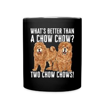 Chow Chow Hund - Tasse einfarbig - Schwarz - Vorne