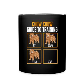 Chow Chow Hund - Tasse einfarbig - Schwarz - Vorne