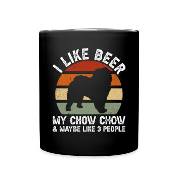 Chow Chow Hund - Tasse einfarbig - Schwarz - Vorne