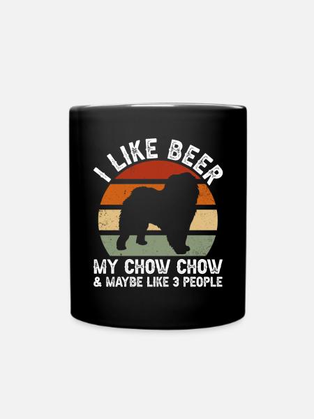 Chow Chow Hund - Tasse einfarbig - Schwarz