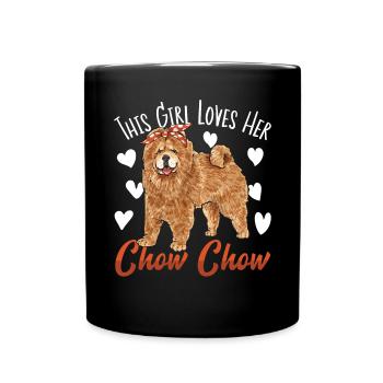 Chow Chow Hund - Tasse einfarbig - Schwarz - Vorne