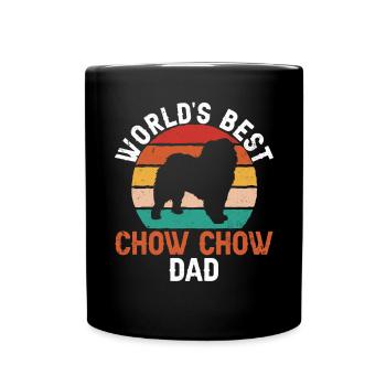 Chow Chow Hund - Tasse einfarbig - Schwarz - Vorne