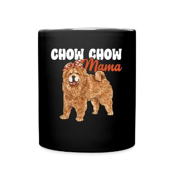 Chow Chow Hund - Tasse einfarbig - Schwarz - Vorne