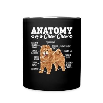 Chow Chow Hund - Tasse einfarbig - Schwarz - Vorne
