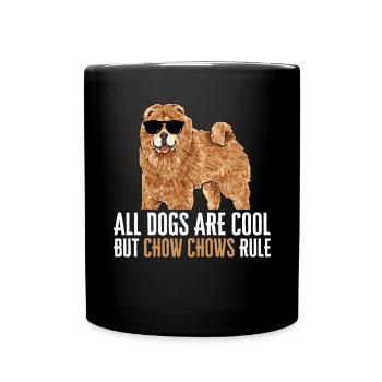 Chow Chow Hund - Tasse einfarbig - Schwarz - Vorne