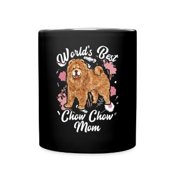 Chow Chow Hund - Tasse einfarbig - Schwarz - Vorne