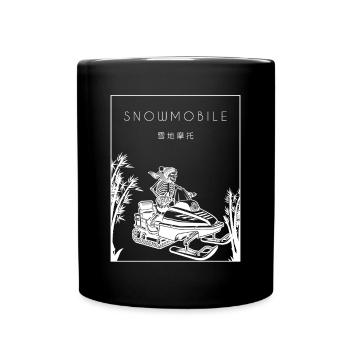 Snowmobile Chinese Hanzi Motorschlitten Fahrer - Tasse einfarbig - Schwarz - Vorne