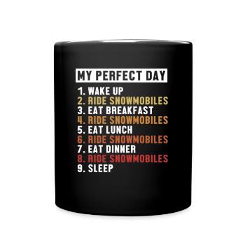 Motoneige Perfect Day motocycliste - Mug uni - noir - Devant