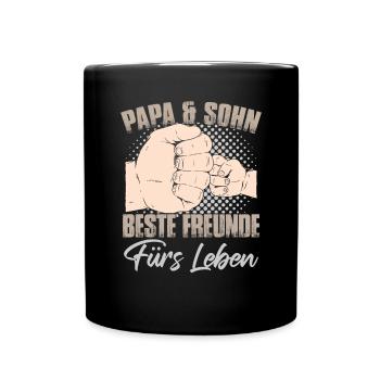Papa & Sohn - Tasse einfarbig - Schwarz - Vorne