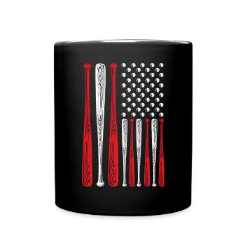 Baseball-Liebhaber Baseball-Spieler Baseball-Trainer USA - Tasse einfarbig - Schwarz - Vorne