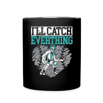 Baseball-Liebhaber Baseballspieler Baseball-Fänger - Tasse einfarbig - Schwarz - Vorne