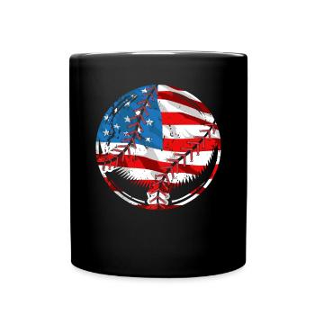 Baseball-Liebhaber Baseballspieler Baseball-Trainer USA - Tasse einfarbig - Schwarz - Vorne