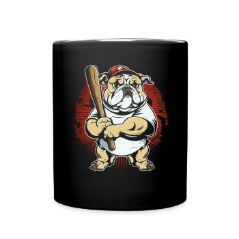 Baseball Dog Baseball Player Baseball Coach - Full Colour Mug - black - Front