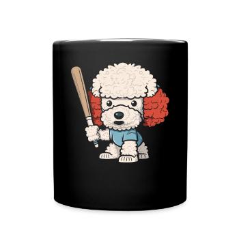 Baseball-Hund Baseball-Spieler Baseball-Trainer - Tasse einfarbig - Schwarz - Vorne