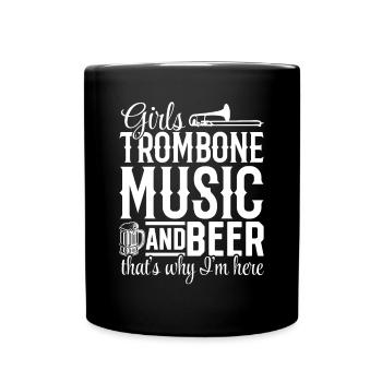Musique de trombone et bière pour filles C’est pourquoi je suis ici - Mug uni - noir - Devant