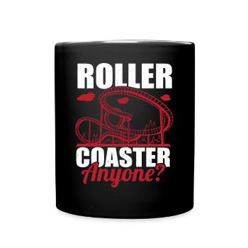 Roller Coaster Anyone Amusement Park Theme Park Va - Full Colour Mug - black - Front
