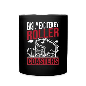 Vacances au parc à thème facilement excitées par Roller Coast - Mug uni - noir - Devant