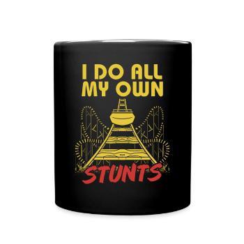 Roller Coaster Stunts Theme Park Vacation Amusemen - Full Colour Mug - black - Front