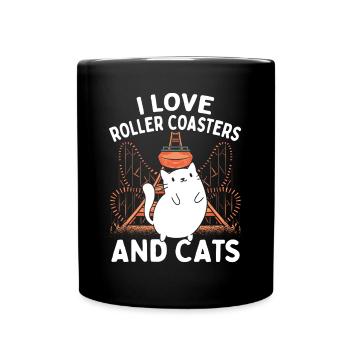 Parc à thème Vacances J’adore les montagnes russes et le chat - Mug uni - noir - Devant