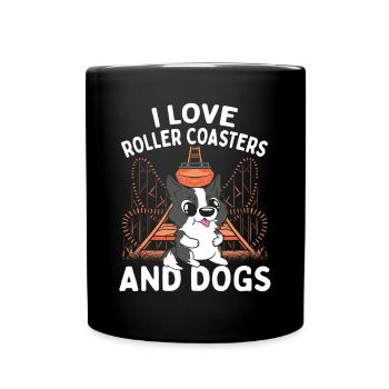 Parc à thème Vacances J’aime les montagnes russes et le chien - Mug uni - noir - Devant