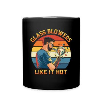 Conception en verre soufflé à la main pour souffleur de verre - Mug uni - noir - Devant