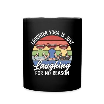 Laughter Meditation Design for a Laughter Yoga Training - Full Colour Mug - black - Front