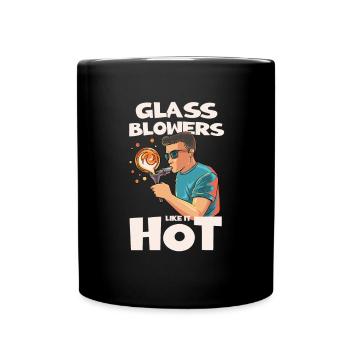 Conception en verre soufflé à la main pour souffleur de verre - Mug uni - noir - Devant