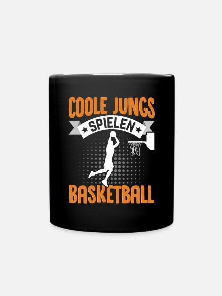 Coole Jungs spielen Basketball - Tasse einfarbig - Schwarz