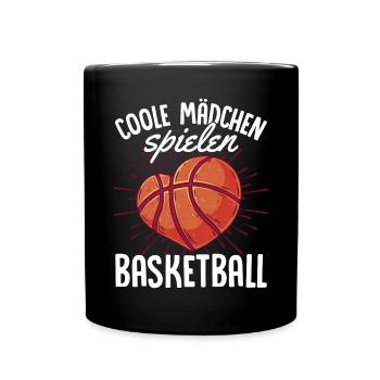 Coole Mädchen spielen Basketball - Tasse einfarbig - Schwarz - Vorne