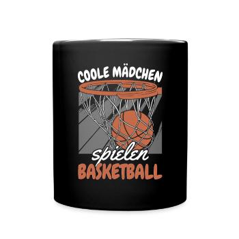 Geschenkidee für Mädchen Basketball - Tasse einfarbig - Schwarz - Vorne