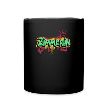 Zimmerer Graffiti-Art Zimmerin - Tasse einfarbig - Schwarz - Vorne