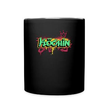 Koch Graffiti-Art Hobby Köchin - Tasse einfarbig - Schwarz - Vorne
