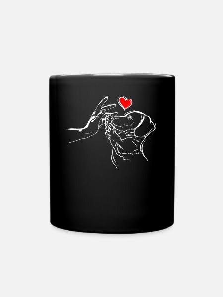 Dackel Liebe Hunde High Five - Tasse einfarbig - Schwarz