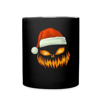 Visage effrayant Santa Hat Trick ou Treat - Mug uni - noir - Devant