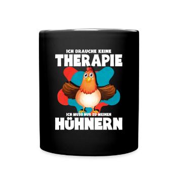 Hühnern Huhn Landwirt Geschenk - Tasse einfarbig - Schwarz - Vorne