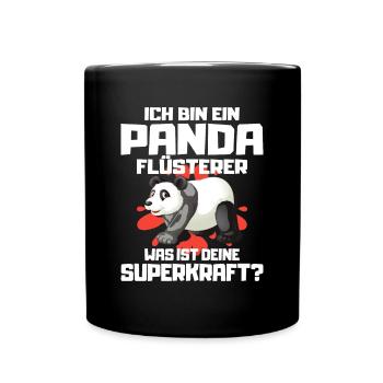 Panda - Tasse einfarbig - Schwarz - Vorne