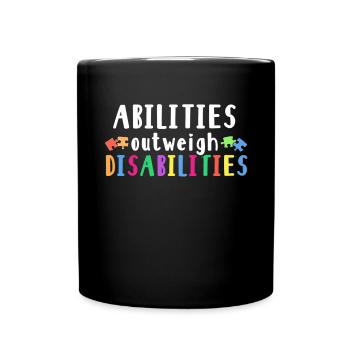 Autism awareness - abilities predominate - Full Colour Mug - black - Front