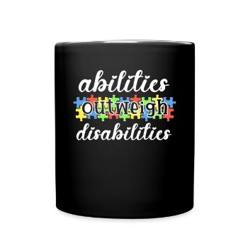 Autism awareness - abilities predominate - Full Colour Mug - black - Front