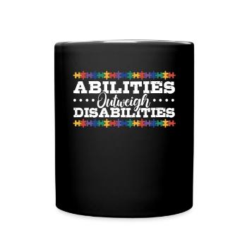 Autism awareness - abilities predominate - Full Colour Mug - black - Front