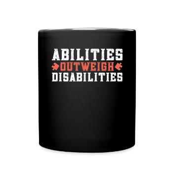 Autism awareness - abilities predominate - Full Colour Mug - black - Front