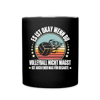 Volleyball - Tasse einfarbig - Schwarz - Vorne