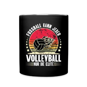 Volleyball - Tasse einfarbig - Schwarz - Vorne