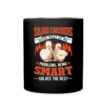 Silk Chicken Gift Silkie Chicken Silkie Chicken - Full Colour Mug - black - Front