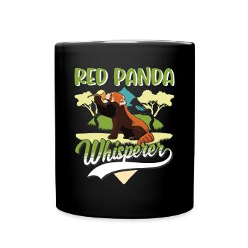Red Panda Whisperer Cat Bear - Full Colour Mug - black - Front