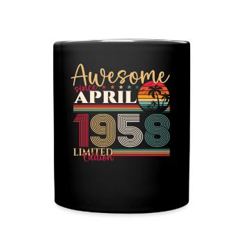 65e anniversaire homme avril né 1958 génial - Mug uni - noir - Devant